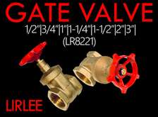 Lirlee Brass Gate Valve with Red Handwheel -1/2"