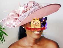 Dusty Pink Wide Wedding Hat