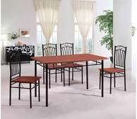 Rectangular Wooden-Metal Dining Table Set