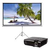 Tripod projection screen and a projector for hire