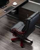Office chair: Black leather executive office chair