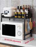 Retractable expandable microwave stand organizer
