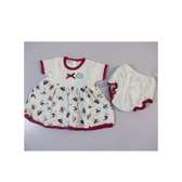 CUTE CASUAL COTTON INFANT DRESS WITH BLOOMER
