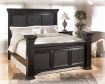 Classic King Size Bed Frame Dark Wood Solid Wood