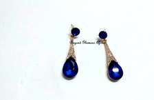 Womens Blue Crystal Jewelry Set