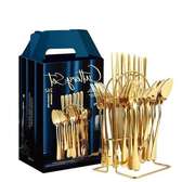 24pcs golden cutlery set