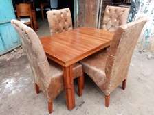 Brown Fabric 4 Seater Dining Table Sets