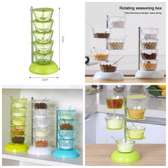 27cm by 12cm acrylic 5 layer rotating seasoning stand
