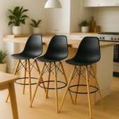 Plastic Eames Wooden Base High Counter Chair