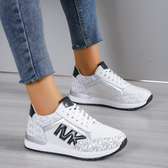 MK Women Leather Sneakers White Sport Shoes