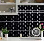 self adhesive black brick wallpaper