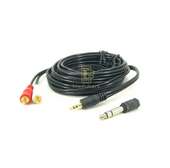 5m RCA to 3.5mm Jack Cable with 6.5mm Jack Adapter