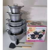 12 PCS Granite Cookware Set with Silicone Lid Non Stick Pots