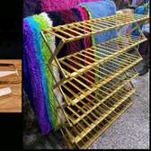 Foldable portable bamboo shoe rack