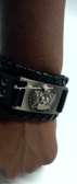 Mens Black Leather watch with bracelet