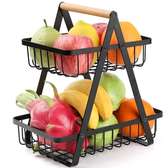 Metallic 2 layer Multifunctional organizer / fruit rack