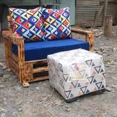 2 seater pallet sofa+ottoman/legrest