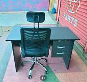 Adjustable office chair with a desk