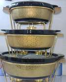 3pcs ceramic Golden Shaffing dishes