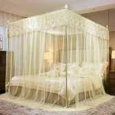 LUXURY 4 CORNER -3 SIDE OPENING MOSQUITO NET WITH CURTAINS
