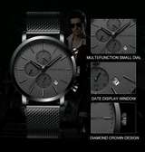 Hannah Martin Wristwatch for Men, Black Chronograph