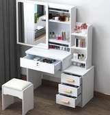 Glossy Brown Dresser Table with Storage