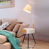 Cone Shaped Standing Light Fabric 1-Light Bedside Floor Lamp