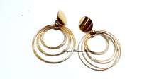 Ladies Gold Tone Multi strand loop earrings