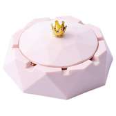 Ash Storage Tray Household Crown Top Ashtray Decor Pink