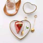 30pcs Nordic Heart-shaped dinner set with gold rim*