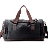 Leather and canvas handbag