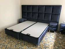 Latest 6*6 blue patterned beds/Bedside tables