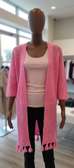 Cozy Pink Kimono with Tassel Trim