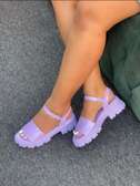 Strappy Ladies Platform Sandals Cool Purple Quality Open