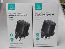 USAMS 30W USB+USB-C Dual Port GaN Digital Display Charger