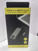 Type C To HDTV 5 In 1 Lan+Type-c+USB 3.0 Multiport Adapter