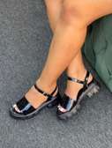 Strappy Ladies Platform Sandals Black Quality Open