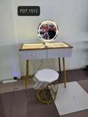Vanity Dressing Table White Gold LED Mirror
