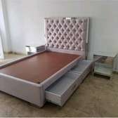 4*6 deep tufted bed with underbed drawers