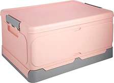 Foldable storage box  with lid home organizer -Large pink