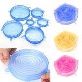 6 pcs reusable silicone food covers-