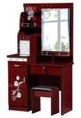 Wooden Vanity Dresser Mahogany with Mirror & Stool