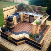 Outdoors barbeque/kitchen -softwood(cypress)