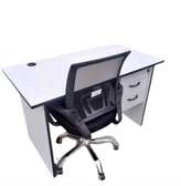 Home office desk with a chair