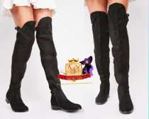 Flat Cut Out Buckle Thigh High Boots From UK