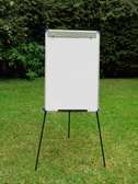 CLASSIC STEEL EASEL WHITEBOARD PORTRAIT ORIENTATION, ALUMINUM FRAME, ON A TRIPOD STAND & PORTABLE!