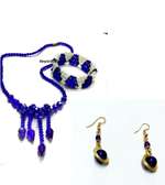 Womens Blue Crystal Jewelry set