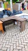 Wood office desk with L shape