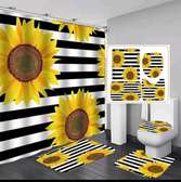 Sunflower shower curtain set