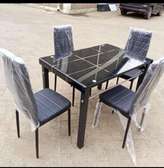 Metallic frame dining table set